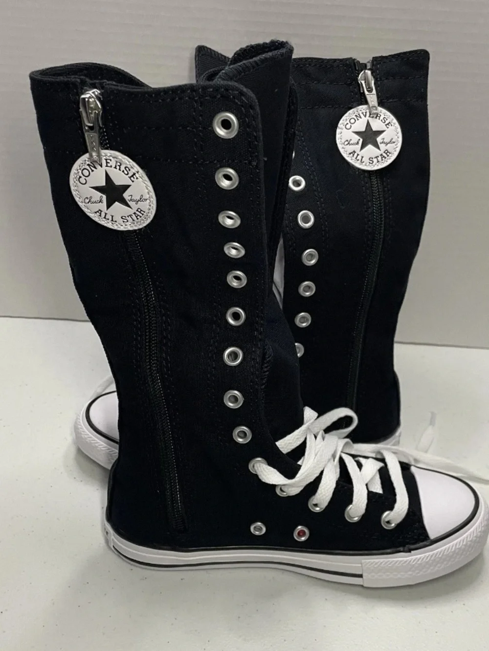 Converse Kids 12 Knee High  Black Sneakers New